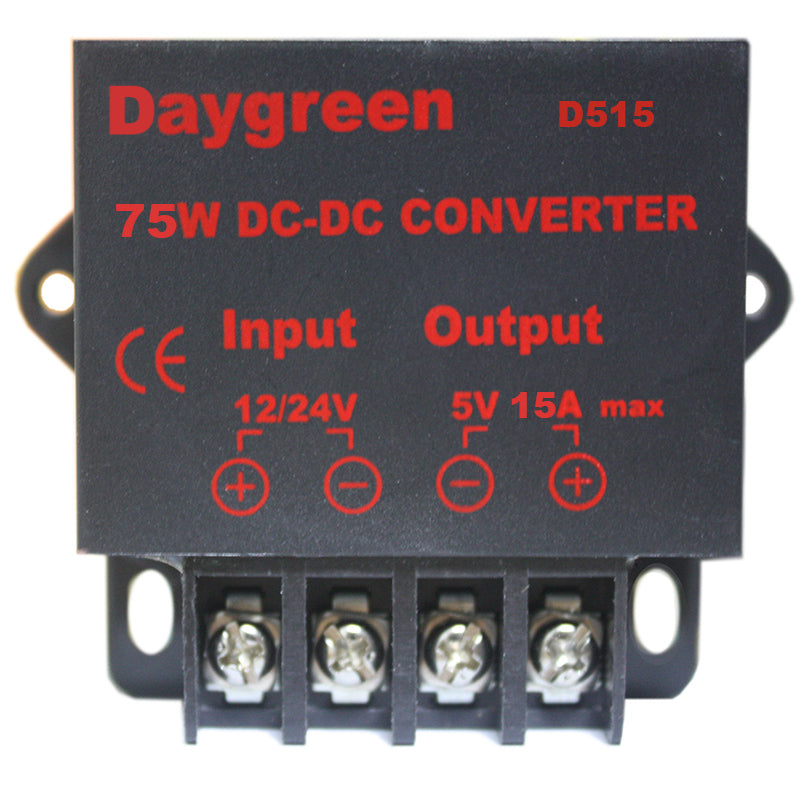 12V/24V转5V 15A 75W DC-DC 降压转换器稳压器